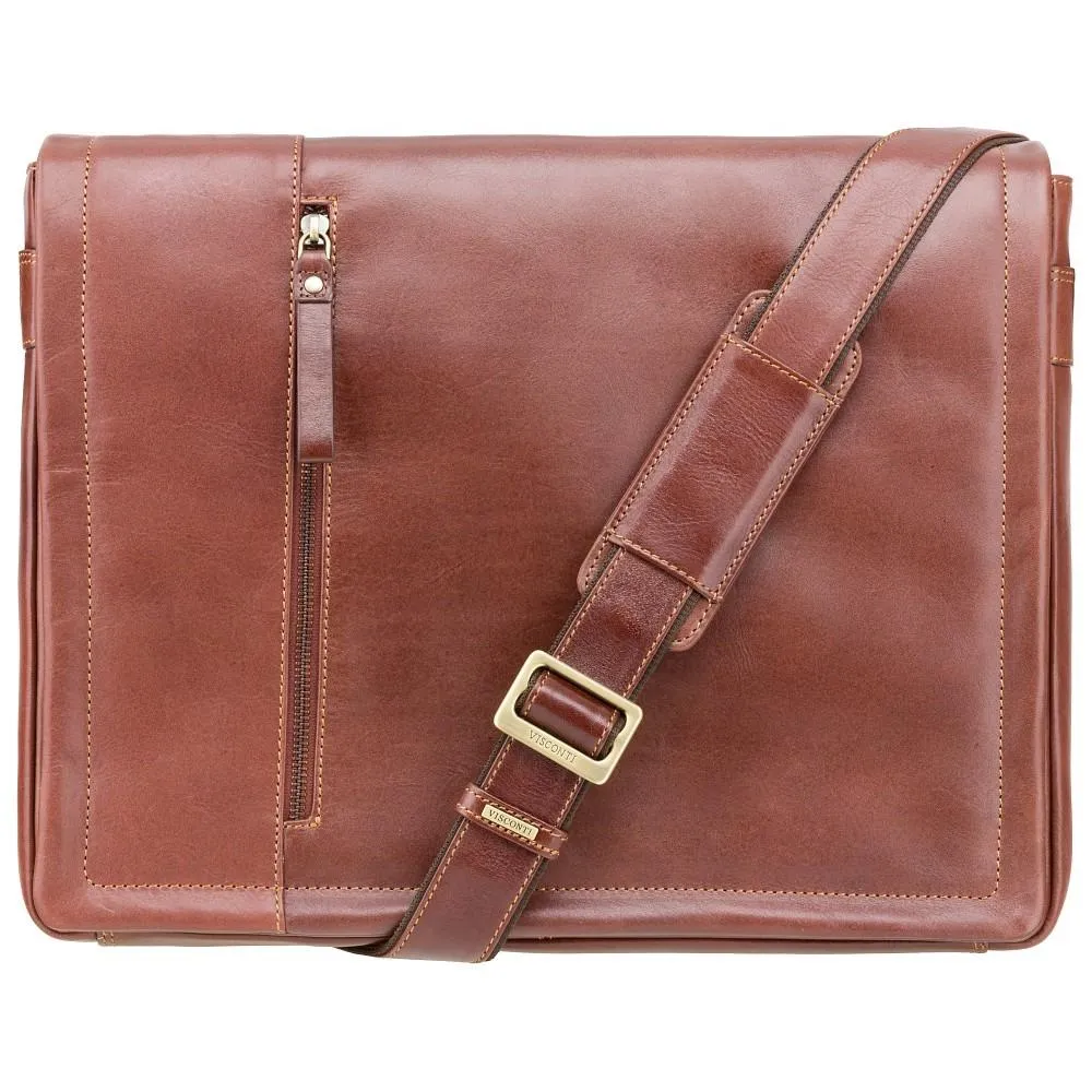 Visconti Enzo 15.6" Leather Laptop Messenger Bag