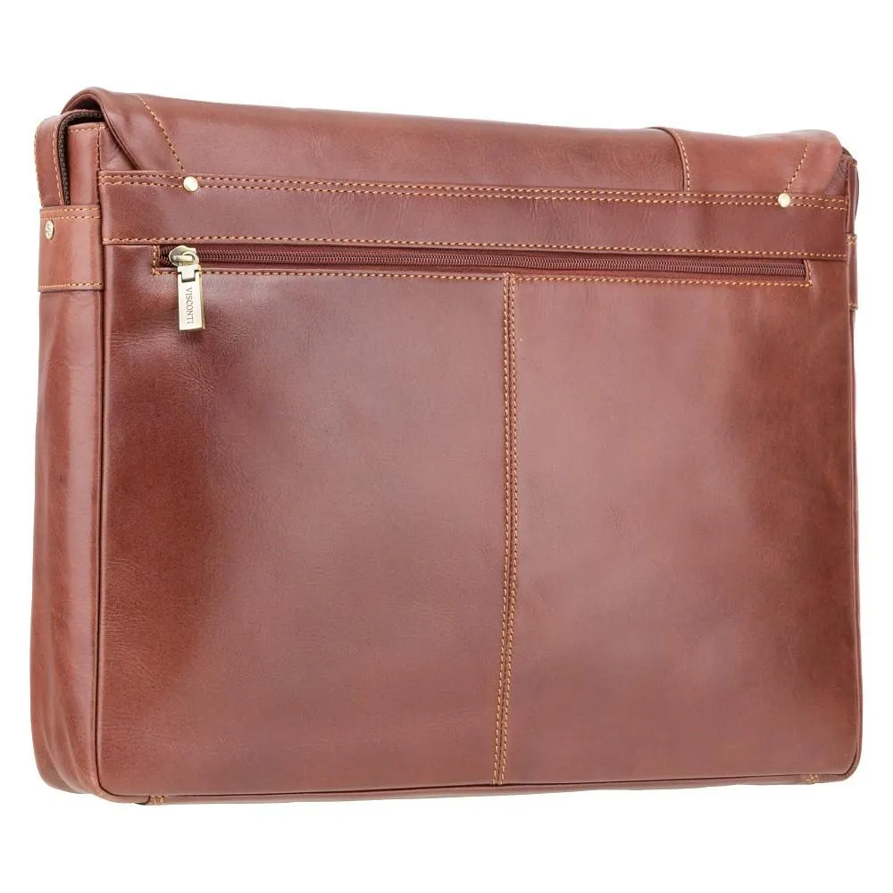 Visconti Enzo 15.6" Leather Laptop Messenger Bag