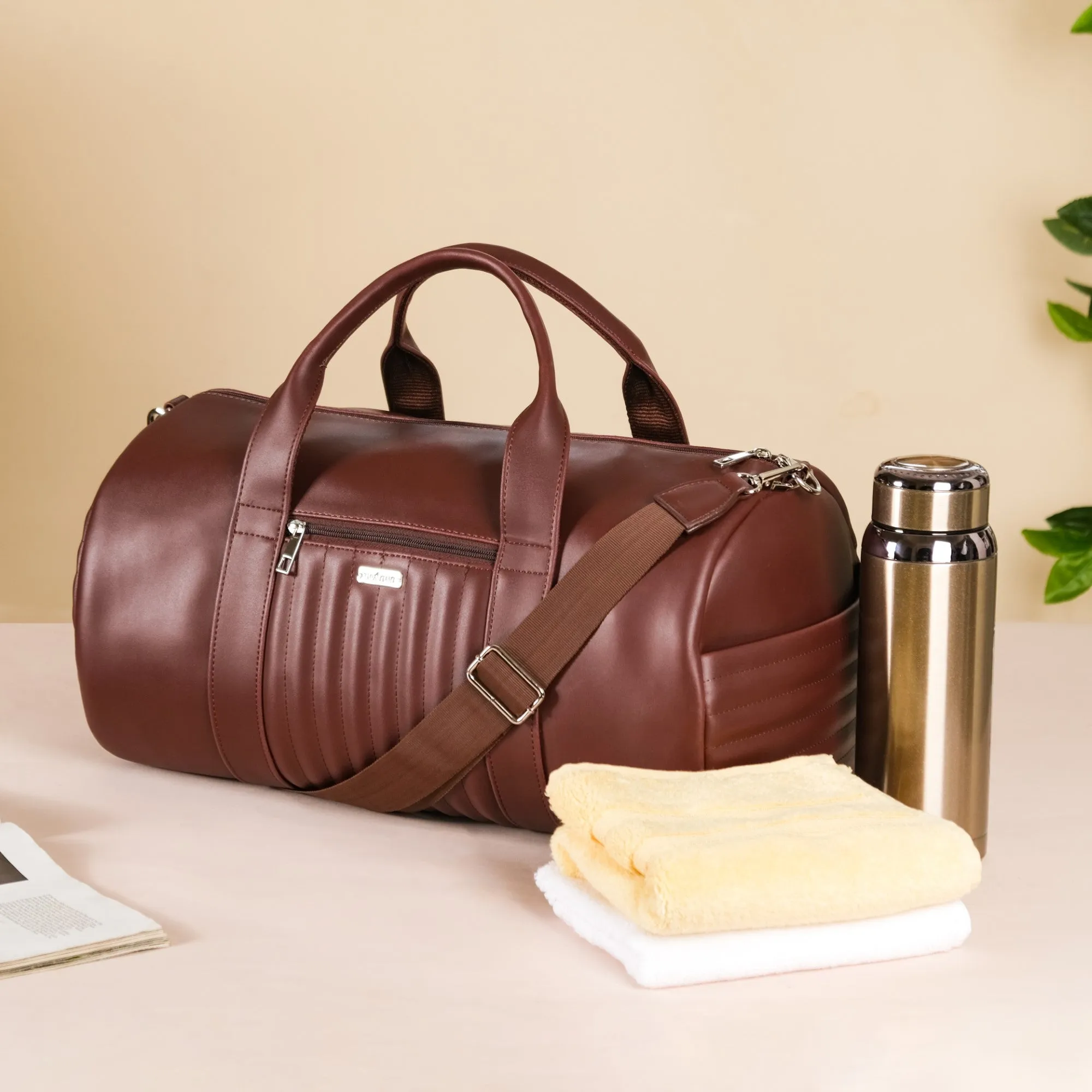 Wanderlust Duffle Bag Brown Large 17x9 Inch