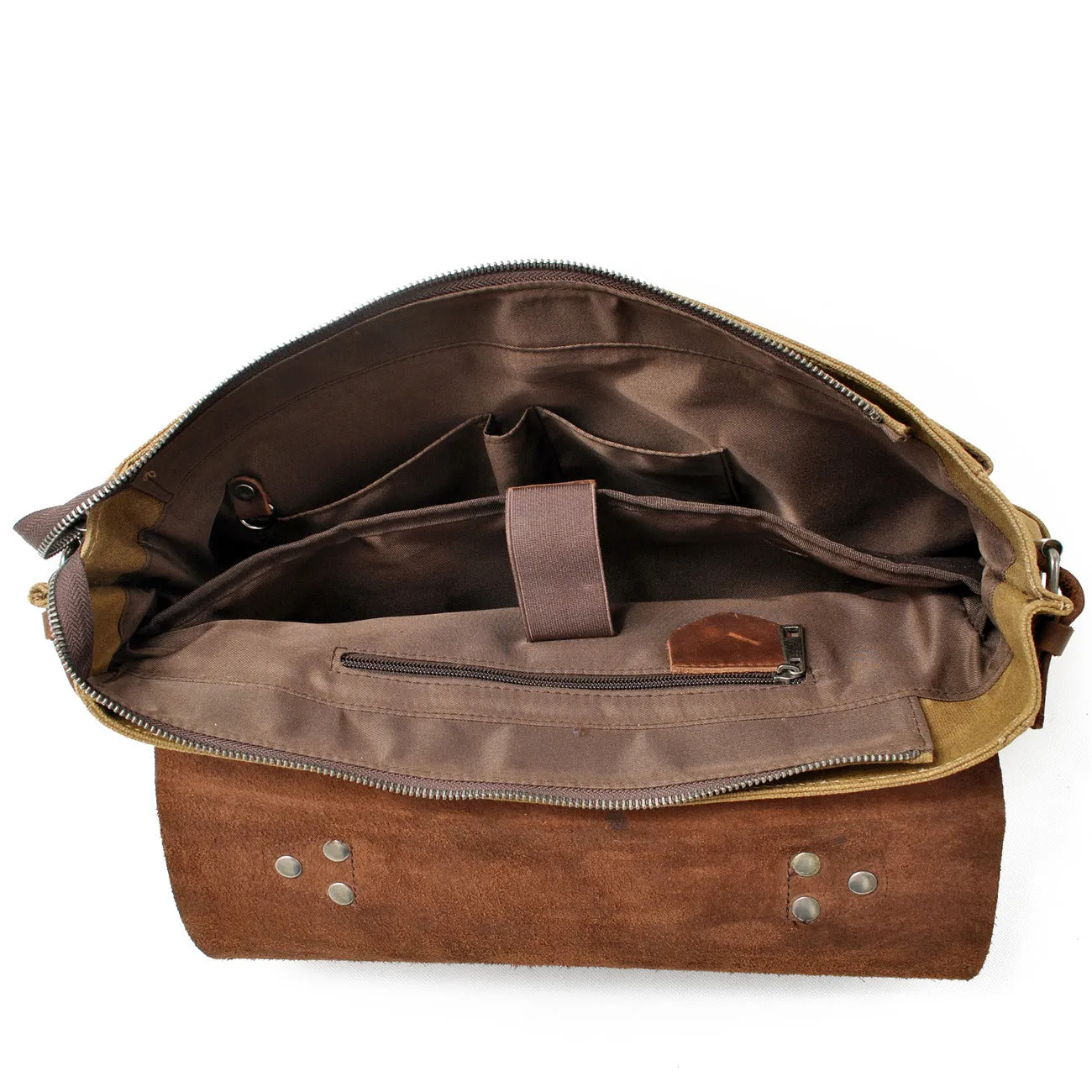 Wax Canvas Leather Briefcase Vintage Crazy Horse Messenger Bag Crossbody Shoulder Bag Laptop Handbag