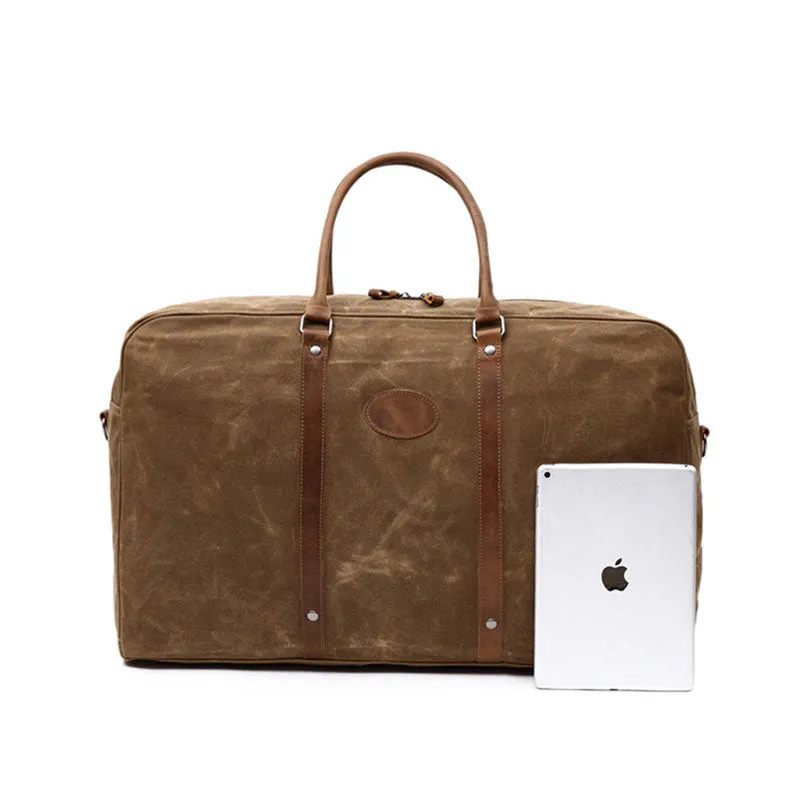 Waxed Canvas Travel bag, Simple Design Weekend Overnight Bag, Gym Bag FX001
