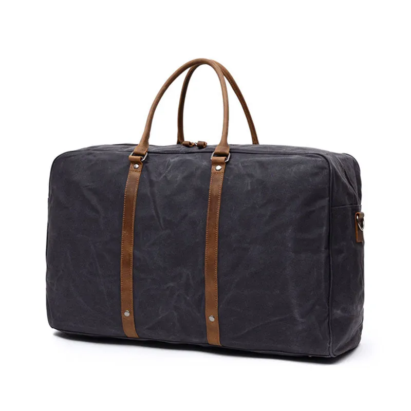 Waxed Canvas Travel bag, Simple Design Weekend Overnight Bag, Gym Bag FX001
