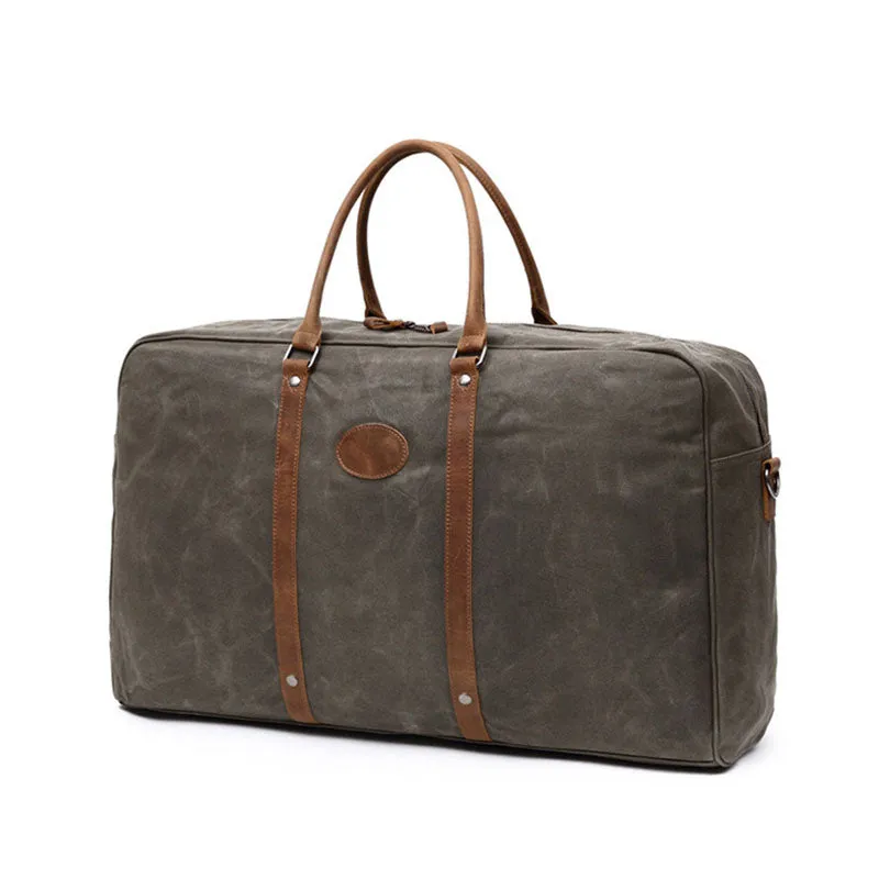 Waxed Canvas Travel bag, Simple Design Weekend Overnight Bag, Gym Bag FX001