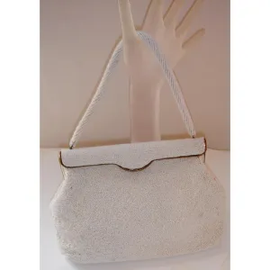 White Beaded Evening Purse