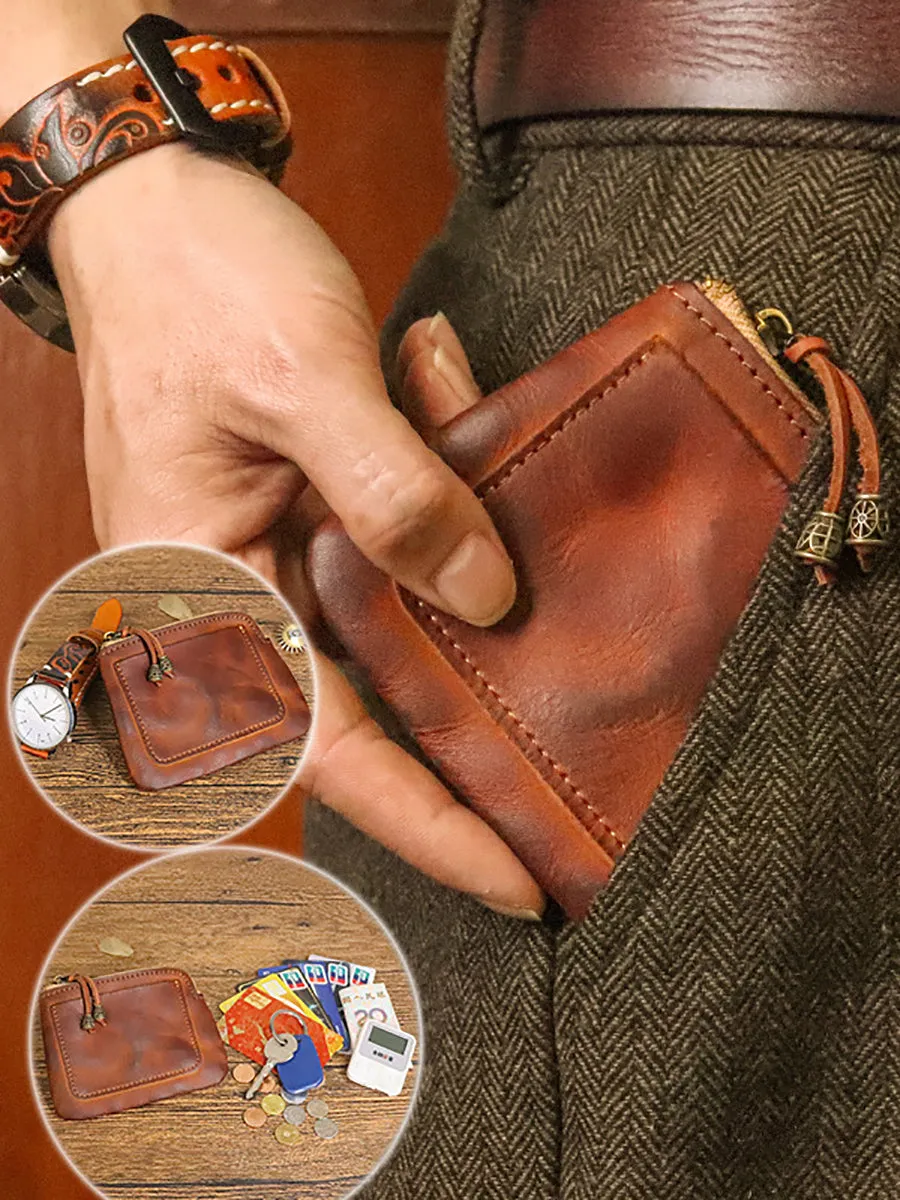 Women Casual Genuine Leather Square Coin Purse