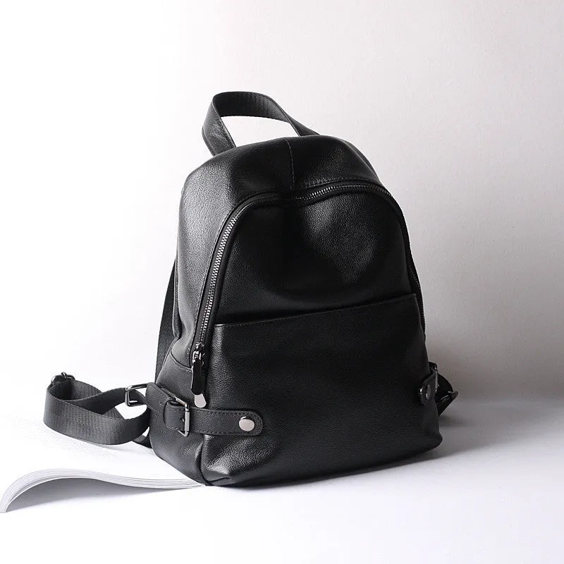 Women Leather Backpack Purse, Black Leather Backpack, Casual Backpack