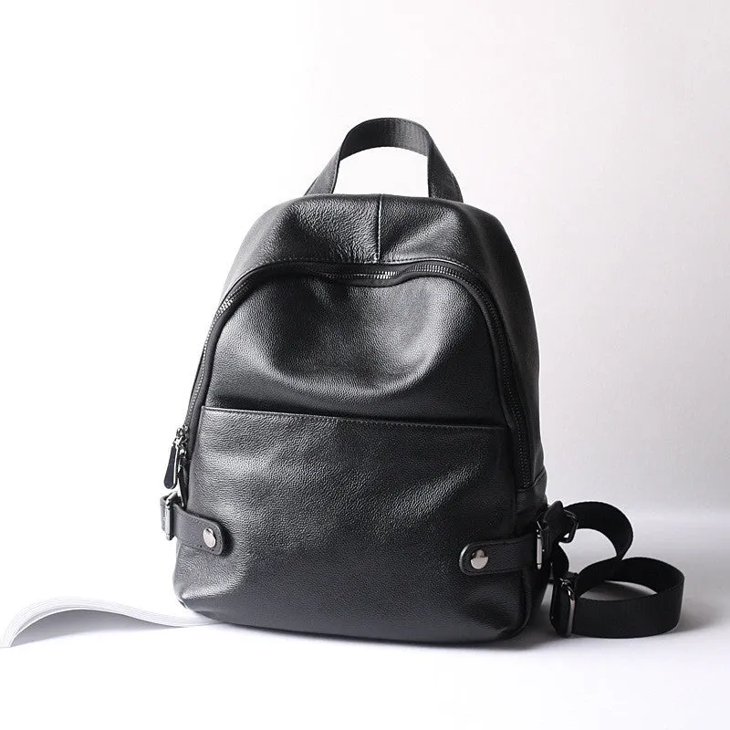 Women Leather Backpack Purse, Black Leather Backpack, Casual Backpack