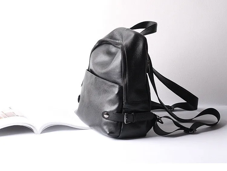 Women Leather Backpack Purse, Black Leather Backpack, Casual Backpack