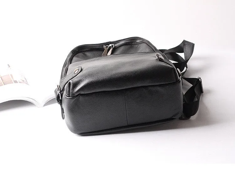 Women Leather Backpack Purse, Black Leather Backpack, Casual Backpack