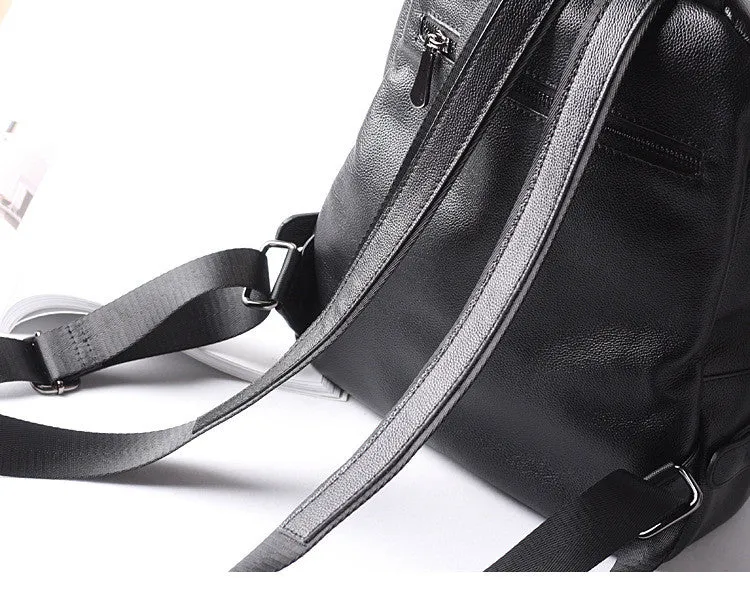 Women Leather Backpack Purse, Black Leather Backpack, Casual Backpack