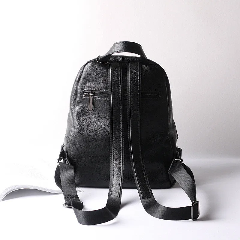 Women Leather Backpack Purse, Black Leather Backpack, Casual Backpack