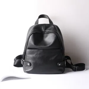 Women Leather Backpack Purse, Black Leather Backpack, Casual Backpack