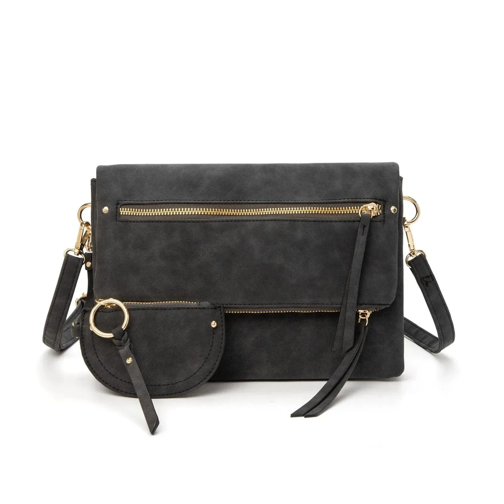 Women's Solid Color Frosted Multi-Compartment Envelope Bag