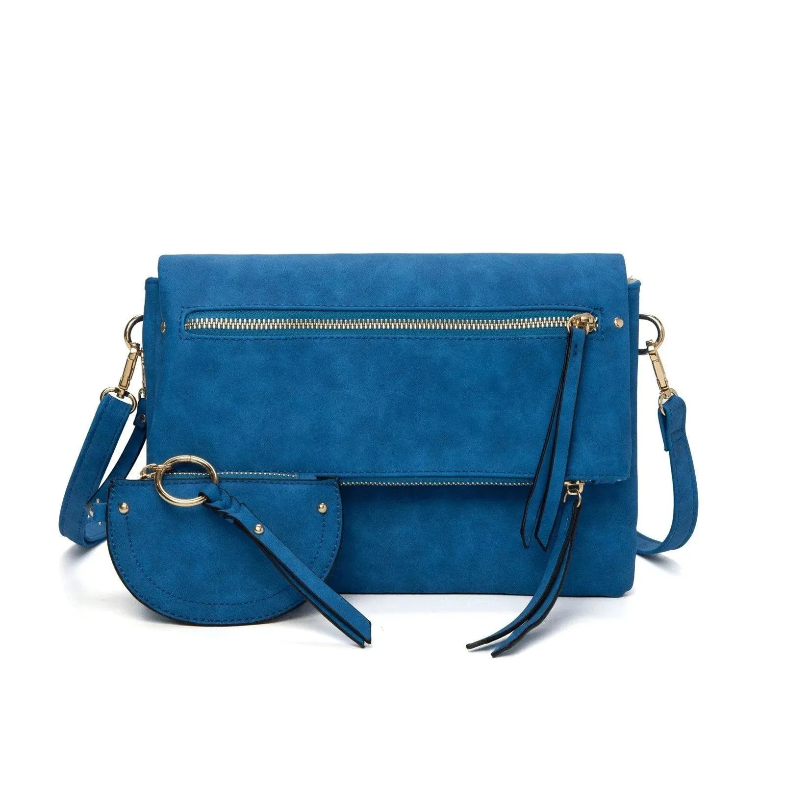 Women's Solid Color Frosted Multi-Compartment Envelope Bag