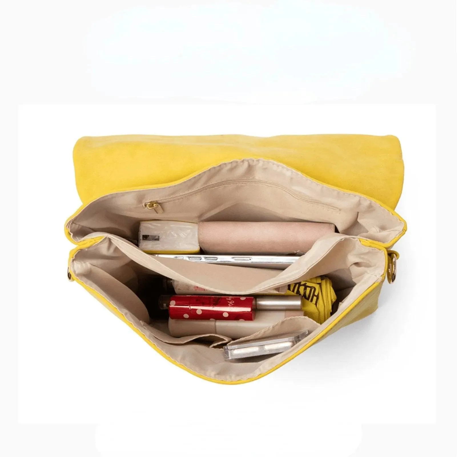 Women's Solid Color Frosted Multi-Compartment Envelope Bag
