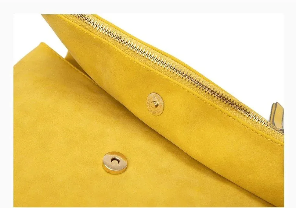 Women's Solid Color Frosted Multi-Compartment Envelope Bag