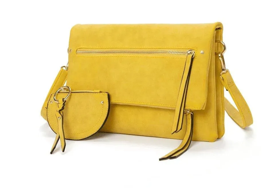 Women's Solid Color Frosted Multi-Compartment Envelope Bag