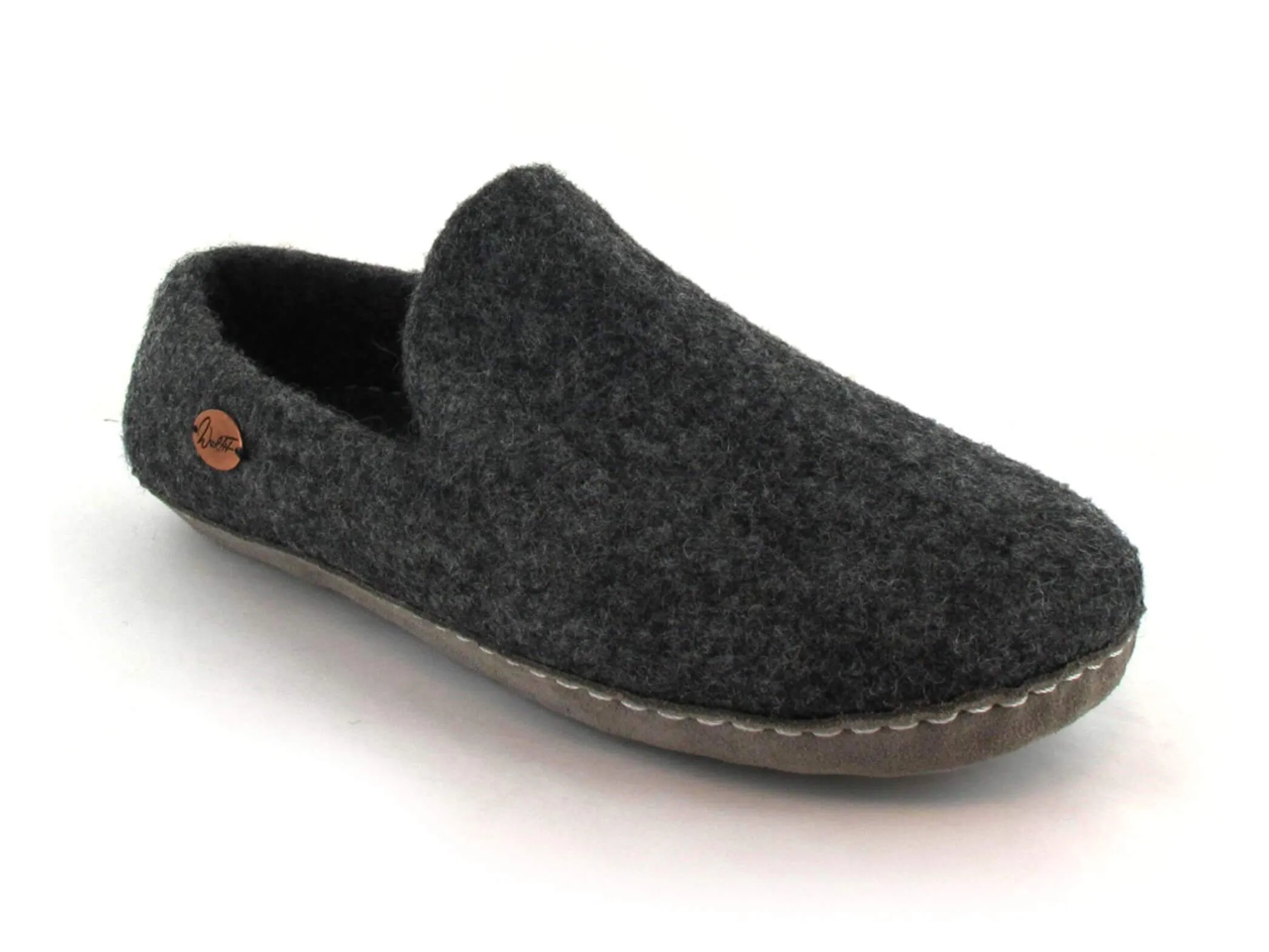 WoolFit Moccasin | Felt Slippers with Footbed & Leather Sole