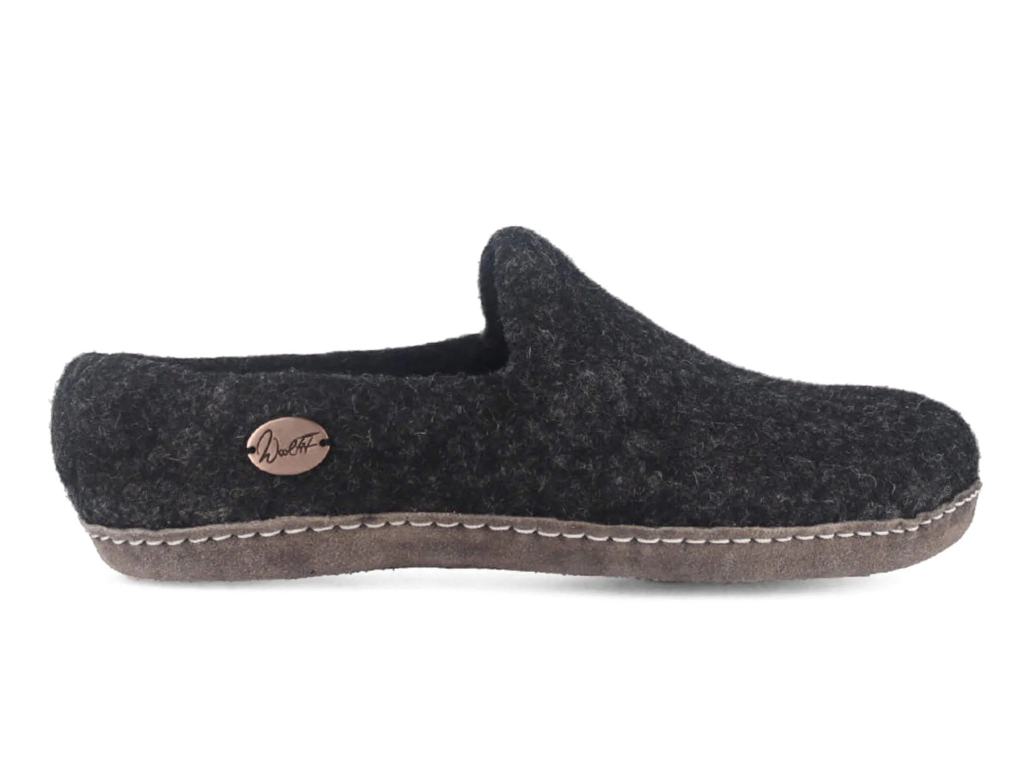 WoolFit Moccasin | Felt Slippers with Footbed & Leather Sole