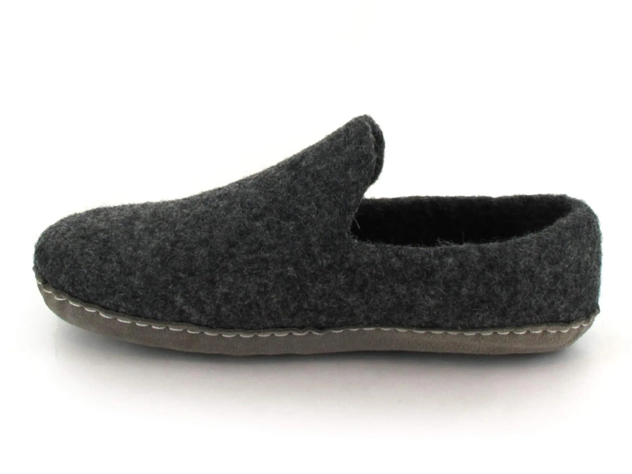 WoolFit Moccasin | Felt Slippers with Footbed & Leather Sole