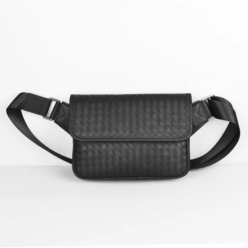 Woven Leather Sling Bag