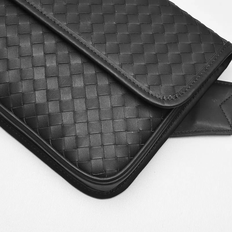 Woven Leather Sling Bag