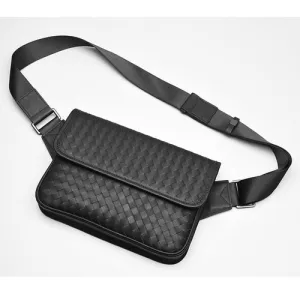 Woven Leather Sling Bag