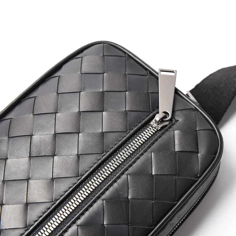 Woven Leather Waist Bag