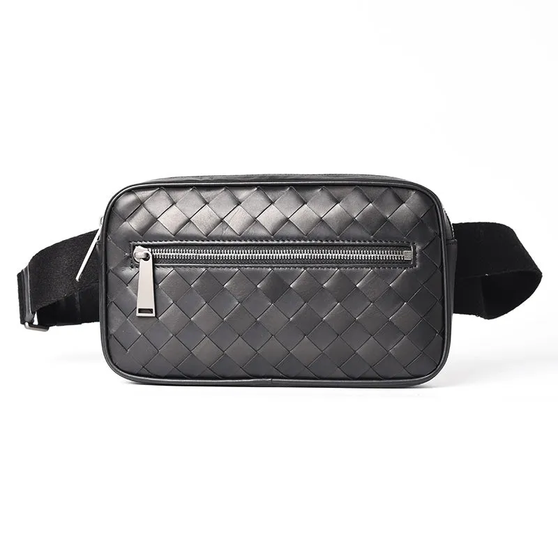 Woven Leather Waist Bag