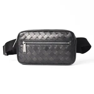 Woven Leather Waist Bag