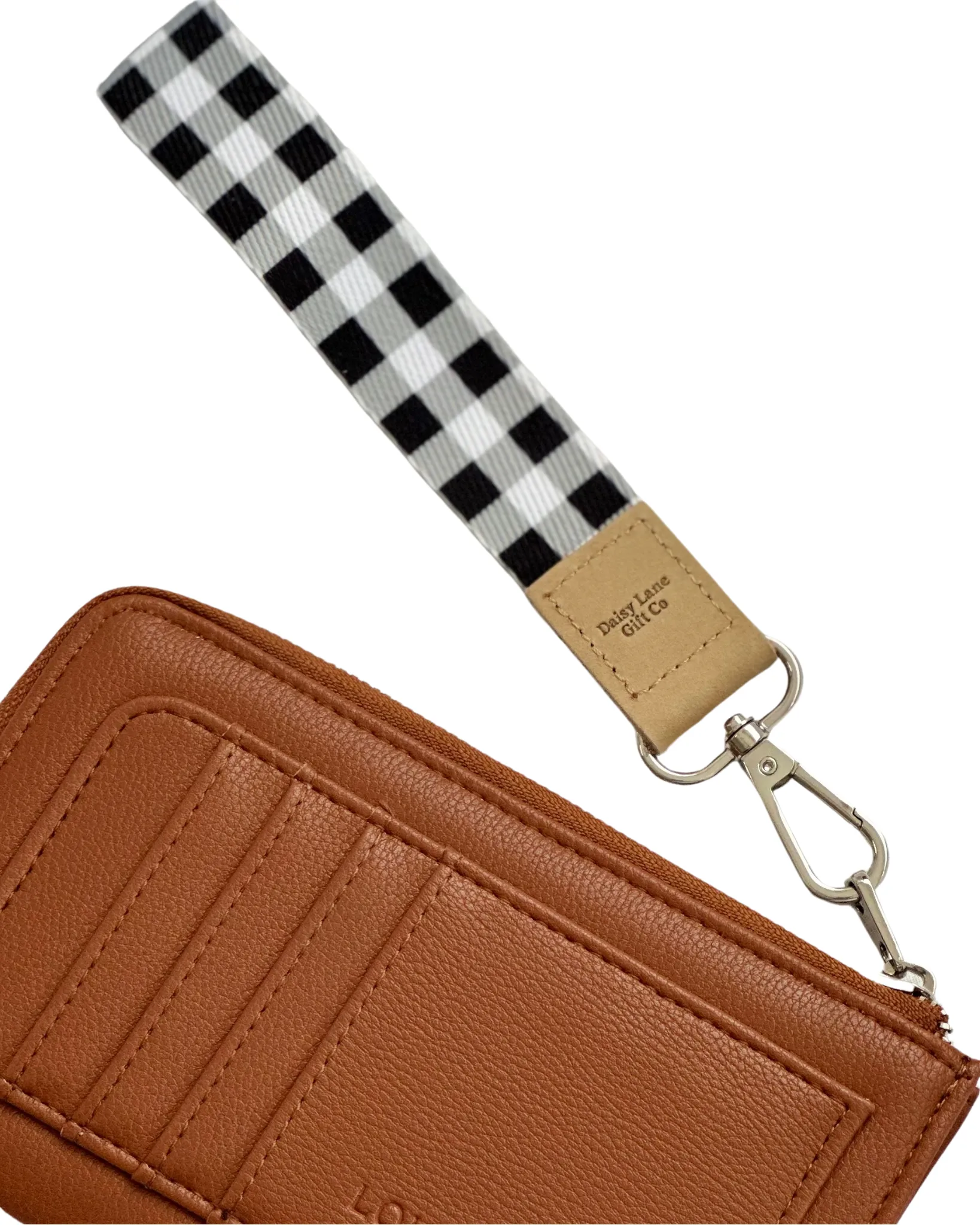 Wristlet/Key Ring (Black Gingham)